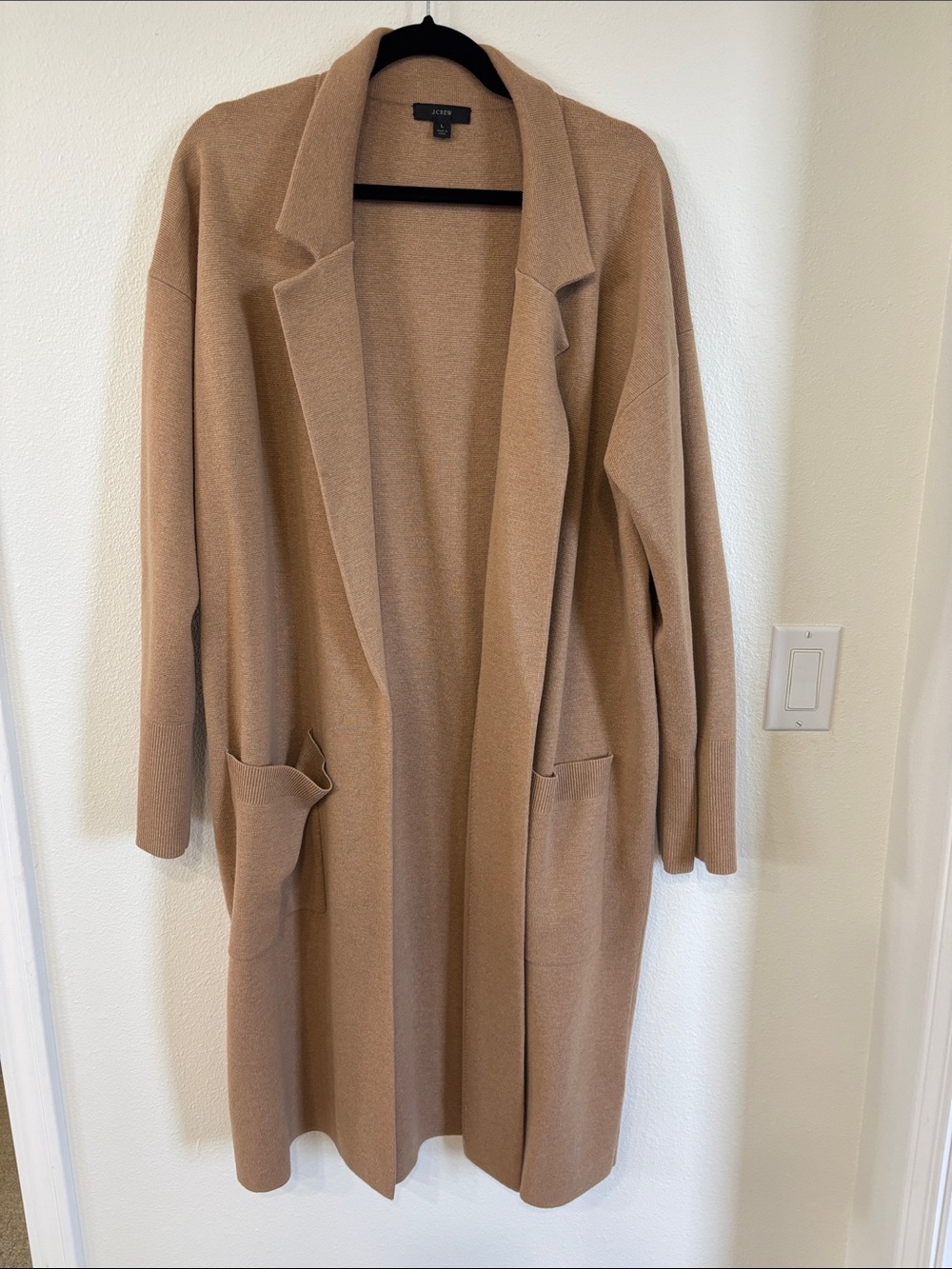 J. Crew Camel Open-Front Long Cardigan